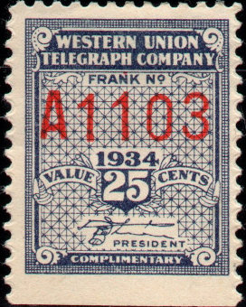 Western Union 1934, RH91 - A