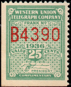 Western Union 1936, RH95 - B 