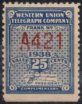 Western Union 1938, RH99 - A 