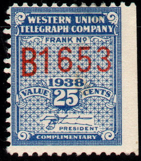 Western Union 1938, RH99 - B 