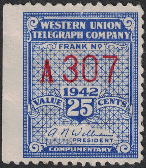 Western Union 1942 25c - A