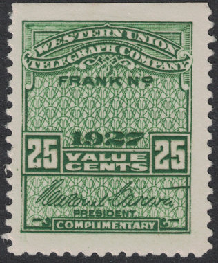 Western Union 1927 25c