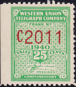 Western Union 1940 25c - C