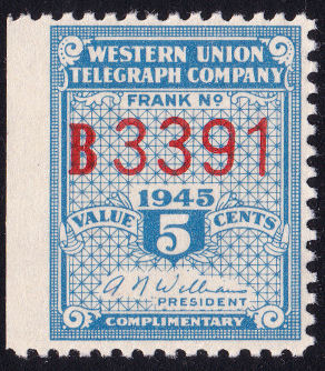 Western Union 1945 5c - B