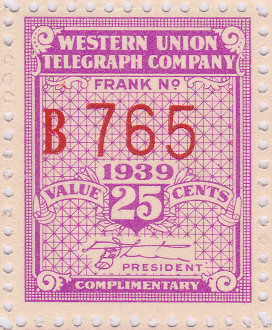Western Union 1939, RH101 - B