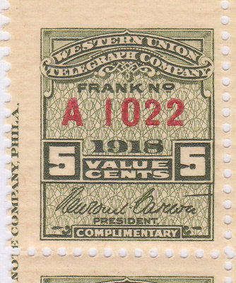 Western Union 1918 5c - A