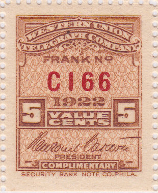 Western Union 1922 - 5c C