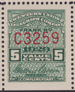 Western Union 1929 5c - C