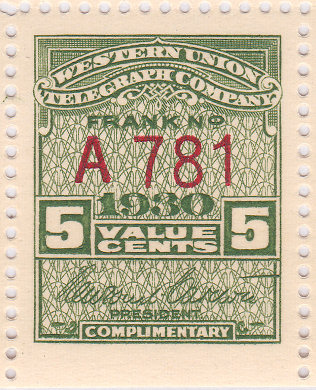 Western Union 1930 5c - A