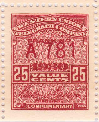 Western Union 1930 25c - A