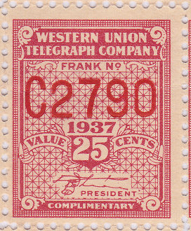 Western Union 1937, RH97 - C 
