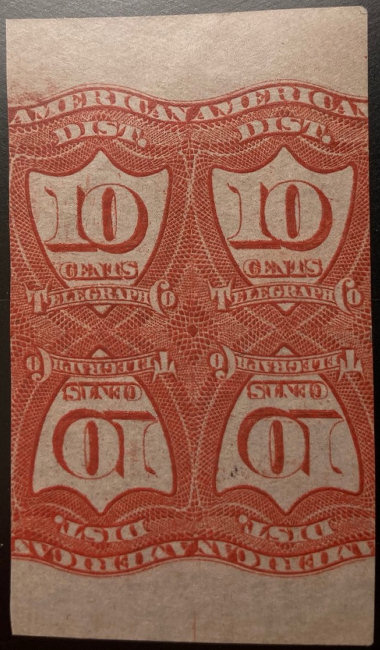 American District 10c red tête-bêche pairs