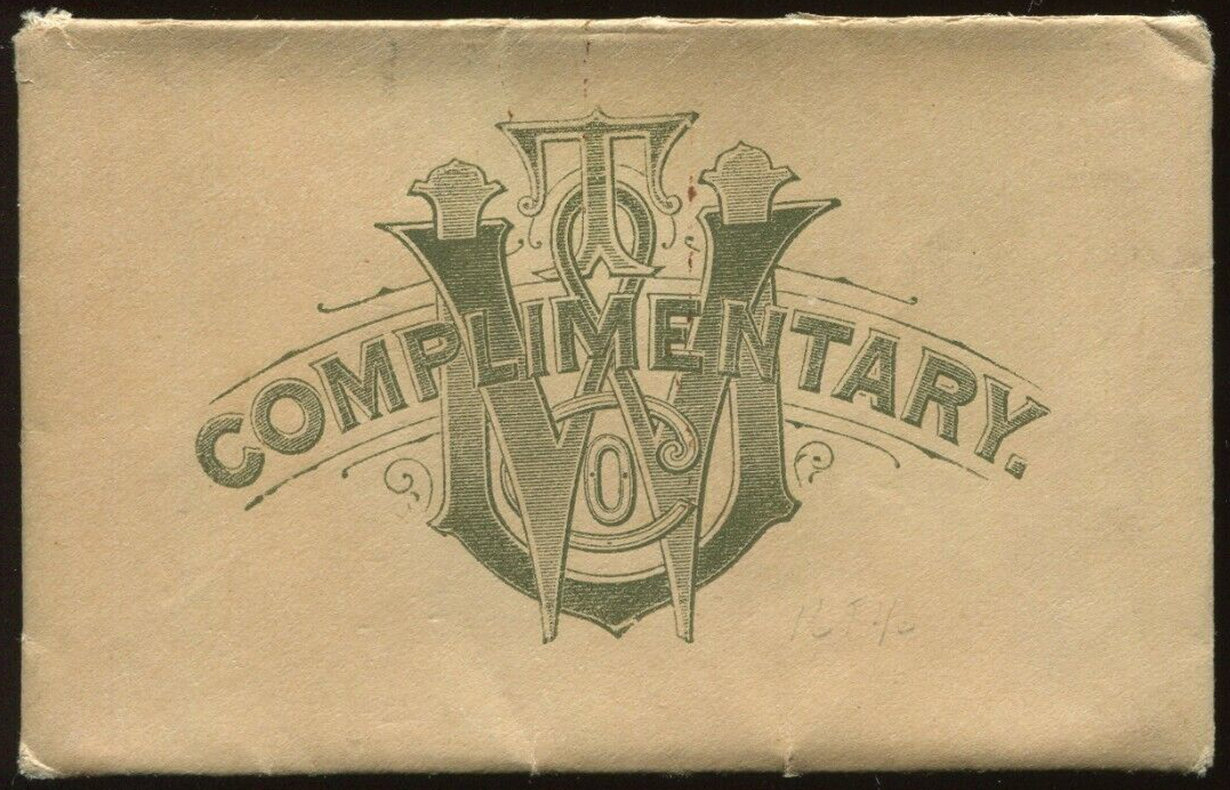 WU 1909 booklet envelope - back