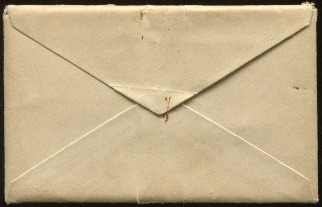 WU 1909 booklet envelope - back