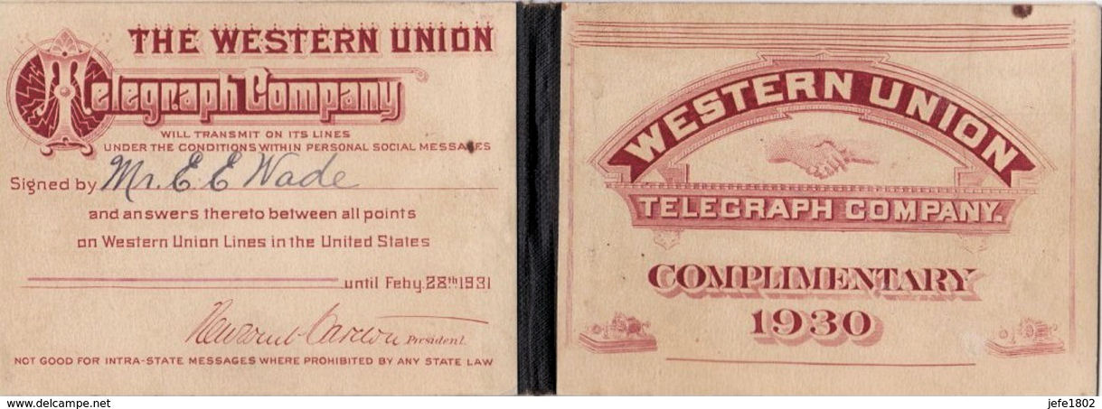 WU 1930 booklet cover - front/back