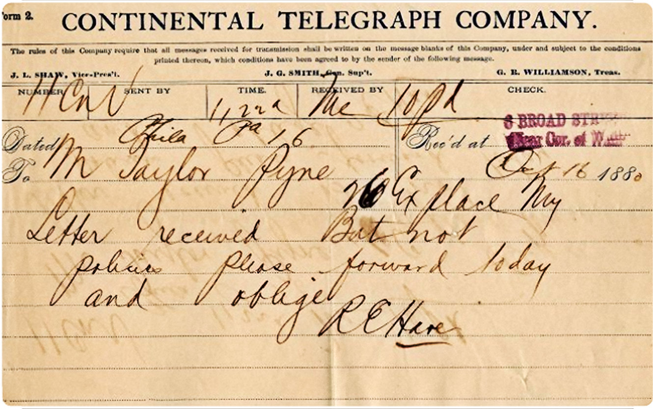 CTC Telegram - 1880