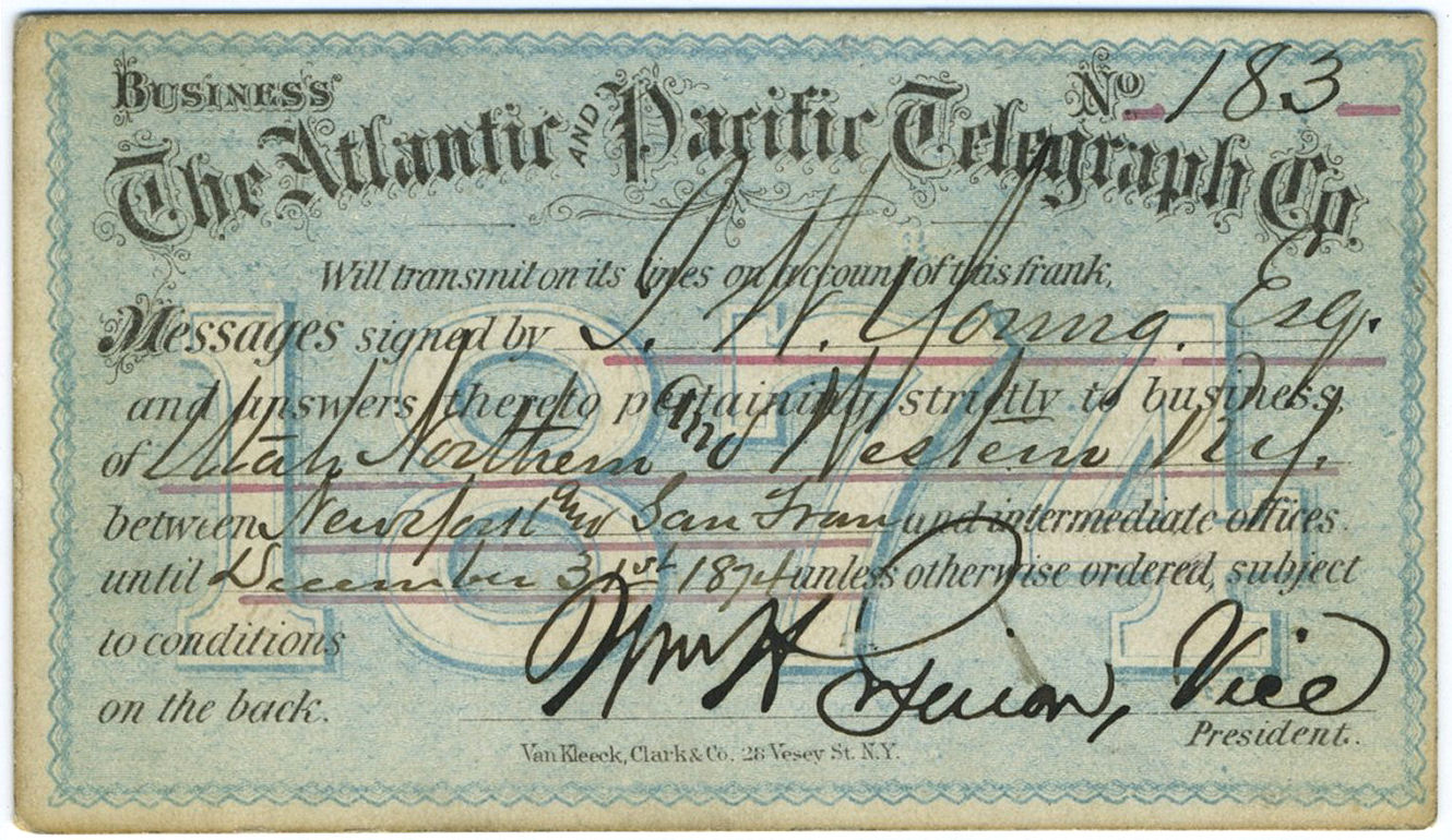 Atlantic and Pacific - 1874 Business front