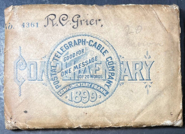 USA Postal Tel-Cable 1899 booklet envelope front
