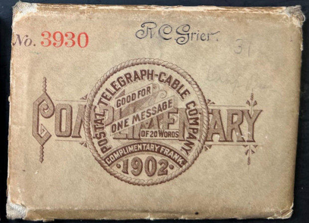USA Postal Tel-Cable 1902 booklet envelope front