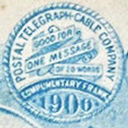 USA Postal Tel-Cable 1900 envelope detail