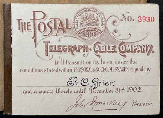 USA Postal Tel-Cable 1902 booklet front