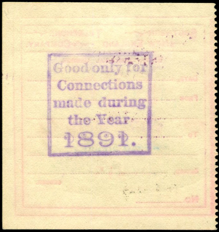 1891 SNET coupon back