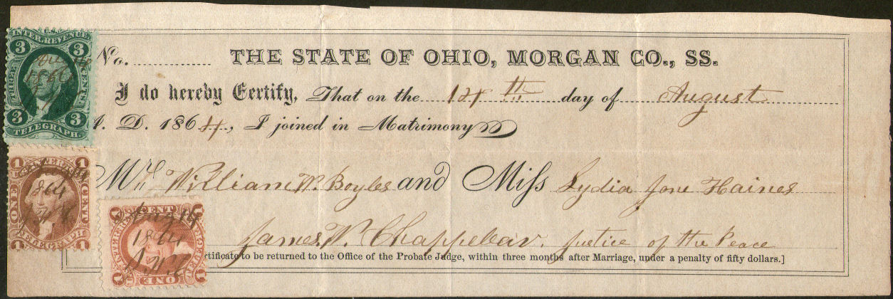 1864 Marriage Certificate