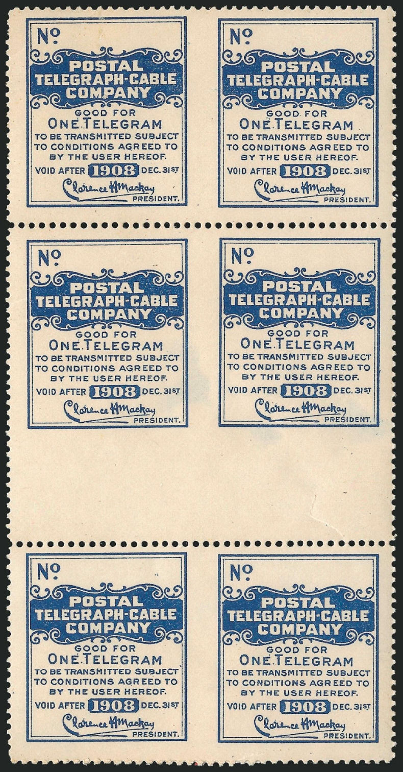 USA Postal Tel-1908 - uncut pane