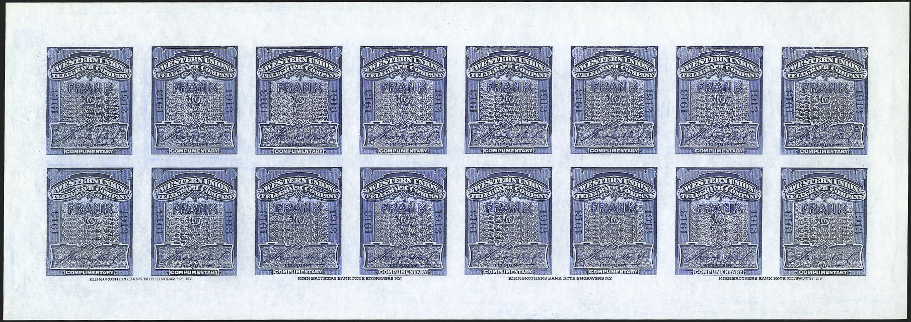 WU 1913, Kihn, 8 x 2 strip