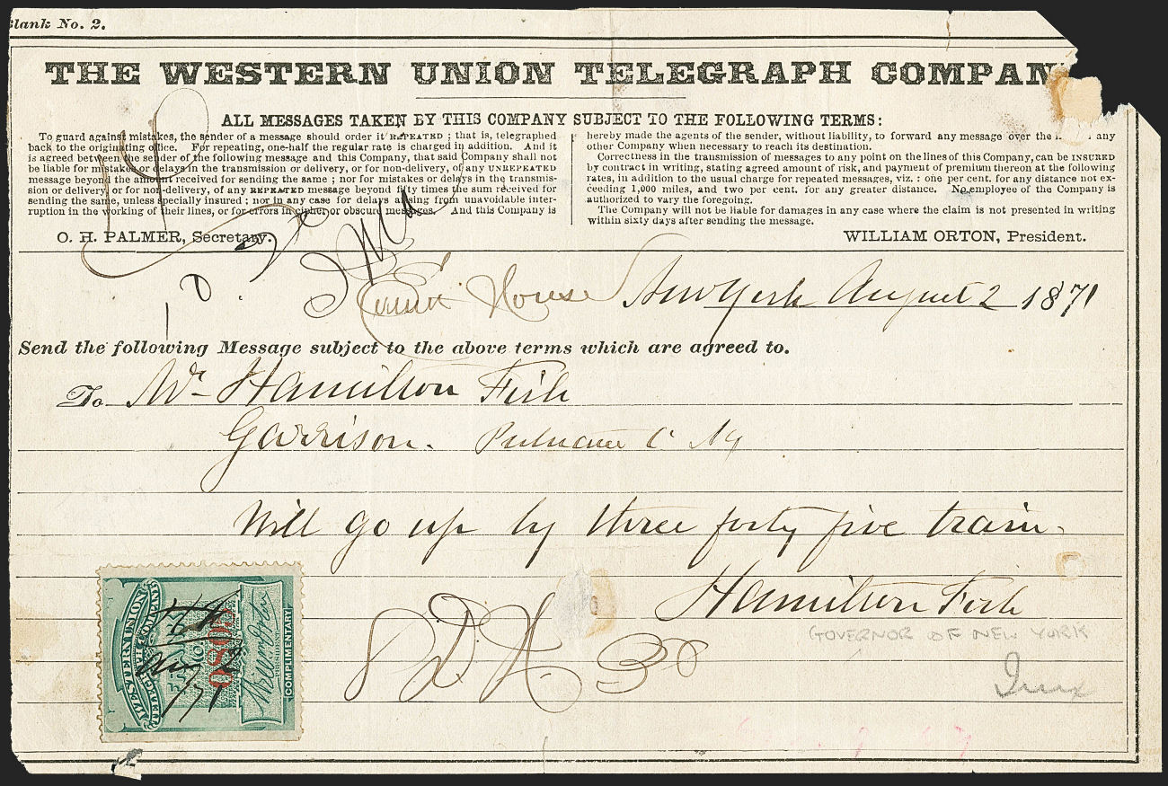 Western Union Telegraph - Sending Blank No. 2