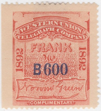 Western Union 1892 B600