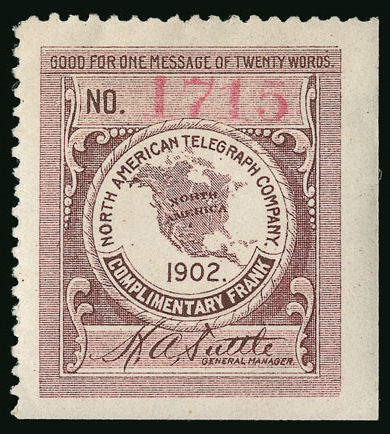 North American Telegraph Franks 1902