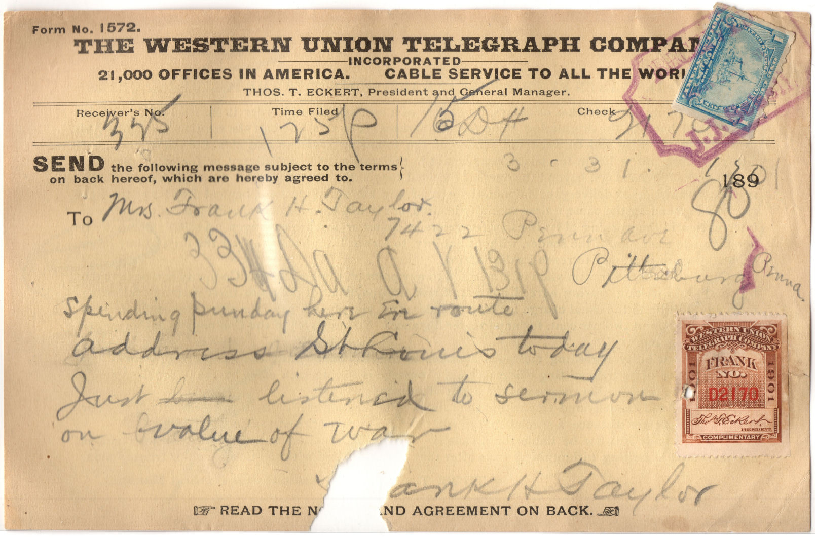 31-3-1901 sending form