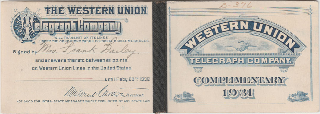 WU 1931 booklet cover - outside