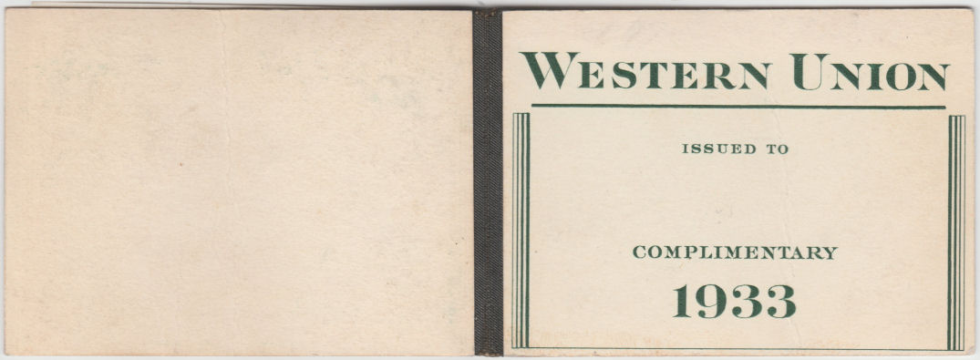 WU 1933 booklet cover - outside