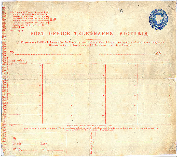 Victoria Telegram Form