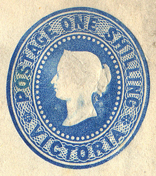 Victoria impressed 1/- stamp