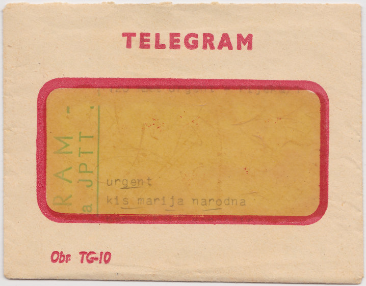 undated telegram envelope.