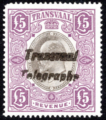 £1 £5 KEVII Revenue stamp overprinted
