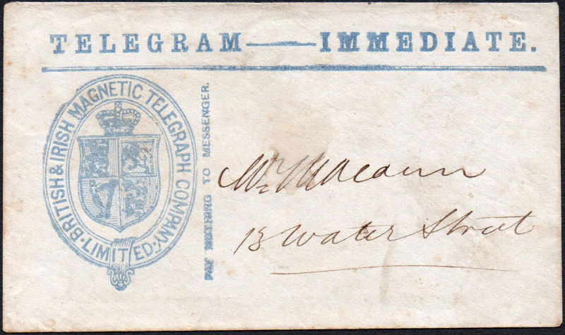 British & Irish Envelope - 1863