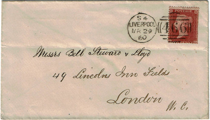 British & Irish 1860 envelope