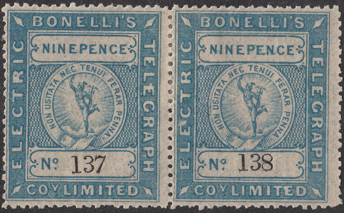 Bonilli's 9d Electric Telegraph pair