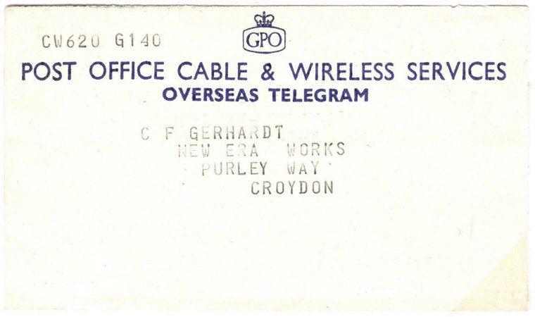 C&W Telegram, 1963 - front
