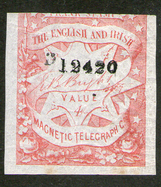 English & Irish Magnetic Telegraph 4s D12420.