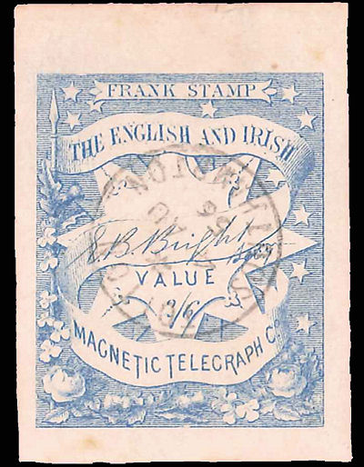 English & Irish Magnetic Telegraph Company used 2s6d.