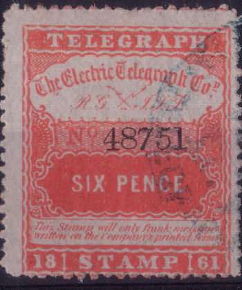 Electric Telegraph Company 6d.