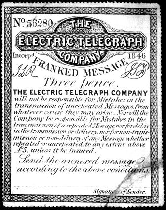 Electric Telegraph Company perforated 3d - 56280