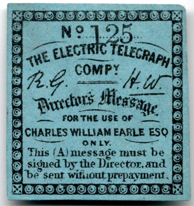 Electric Telegraph Company Directors' Message-H63 - 125.