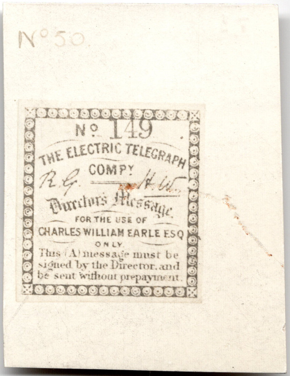 Electric Telegraph Company Directors' Message-H63 - 149.