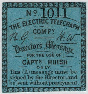 Electric Telegraph Company Directors' Message-1011.